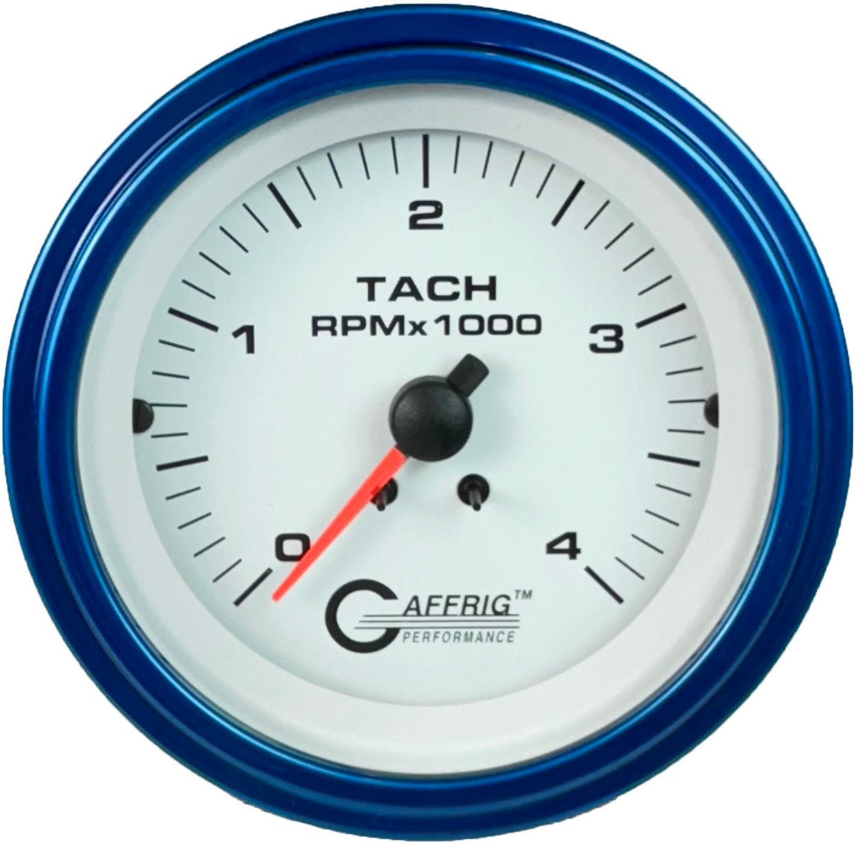 GAFFRIG PART #4764 3 3/8 ELECTRIC TACHOMETER 0-4000 RPM DIESEL WHITE STEP RIM (008) / BLUE