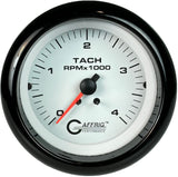 GAFFRIG PART #4764 3 3/8 ELECTRIC TACHOMETER 0-4000 RPM DIESEL WHITE FAT RIM (338) / BLACK