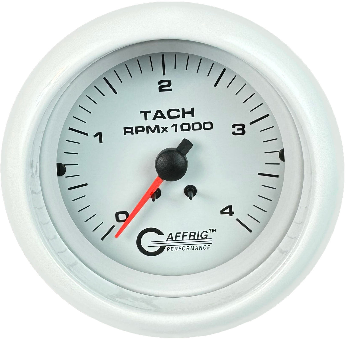 GAFFRIG PART #4764 3 3/8 ELECTRIC TACHOMETER 0-4000 RPM DIESEL WHITE FAT RIM (338) / WHITE