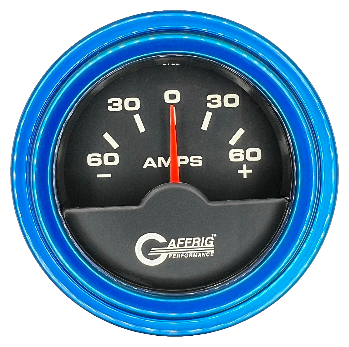 GAFFRIG 2 INCH ELECTRIC AMMETER GAUGE -60/+60 AMP STEP RIM (002) / BLUE / BLACK