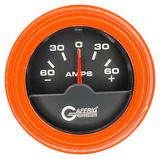 GAFFRIG 2 INCH ELECTRIC AMMETER GAUGE -60/+60 AMP STEP RIM (002) / ORANGE / BLACK