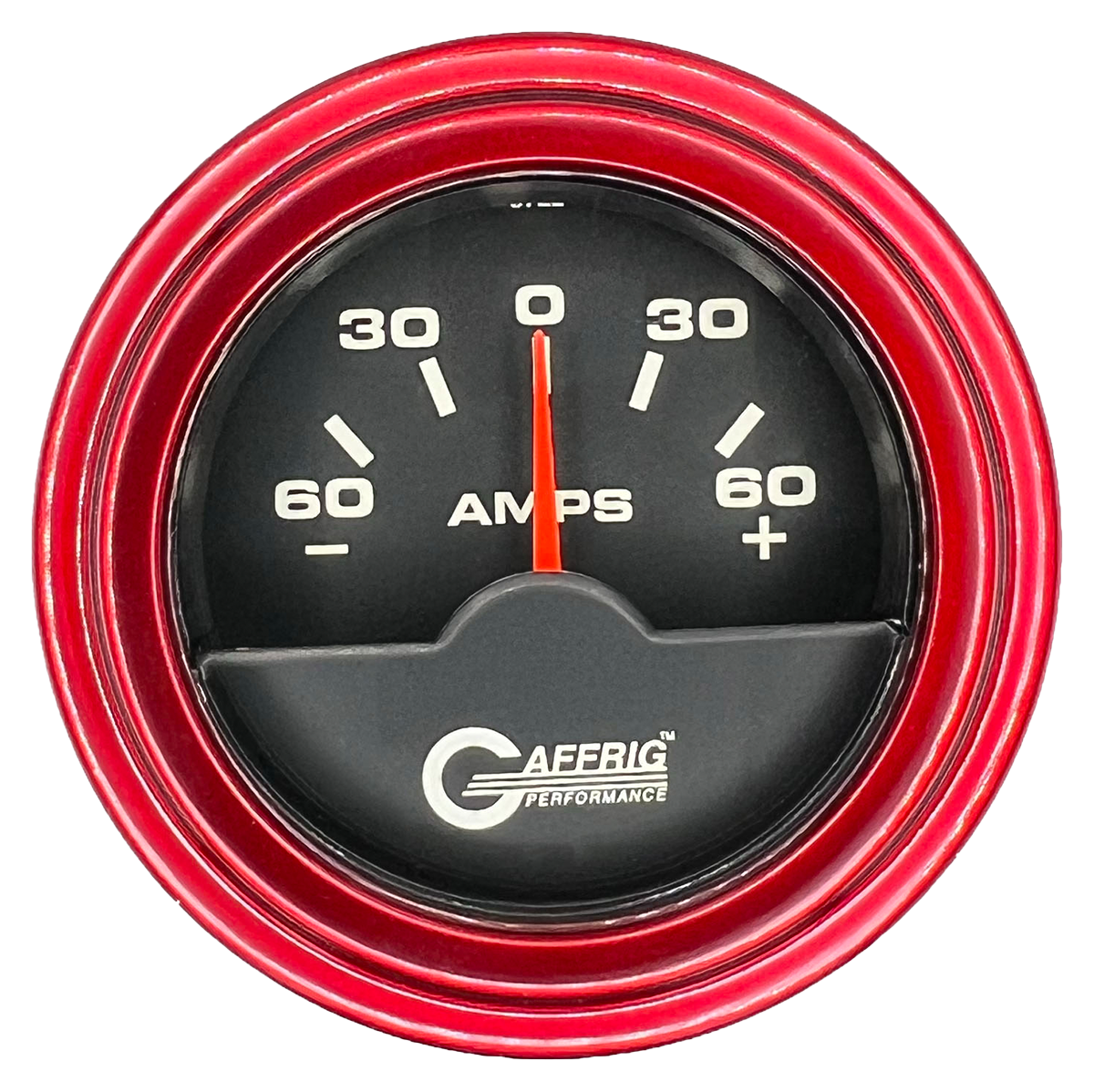 GAFFRIG 2 INCH ELECTRIC AMMETER GAUGE -60/+60 AMP STEP RIM (002) / RED / BLACK