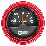 GAFFRIG 2 INCH ELECTRIC AMMETER GAUGE -60/+60 AMP STEP RIM (002) / RED / BLACK