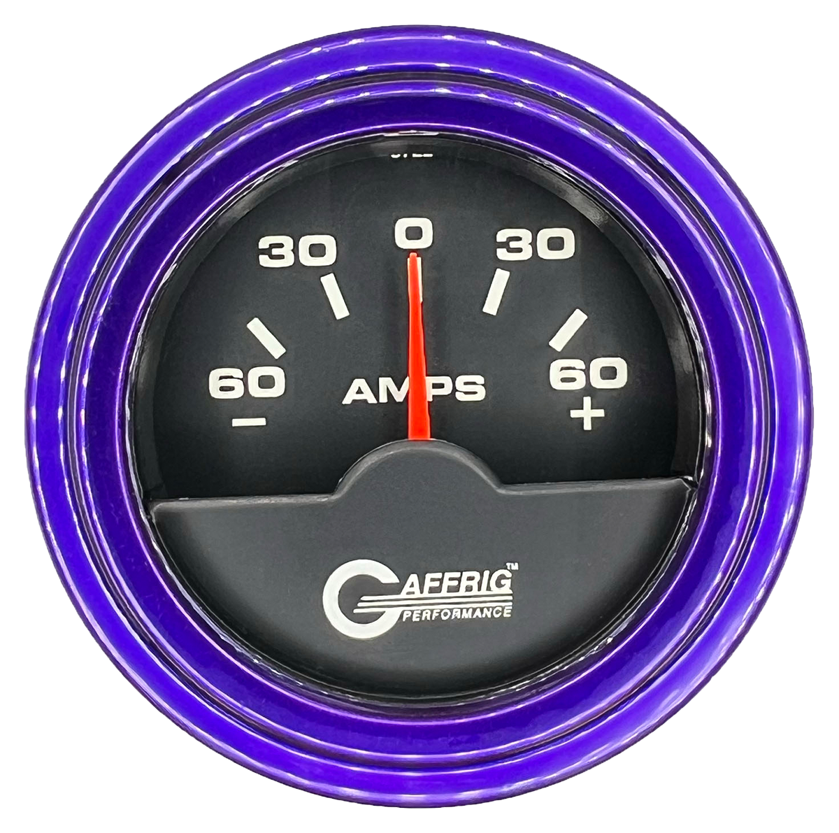 GAFFRIG 2 INCH ELECTRIC AMMETER GAUGE -60/+60 AMP STEP RIM (002) / PURPLE / BLACK