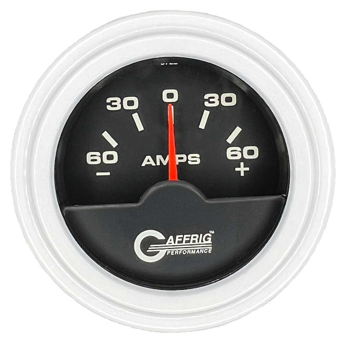 GAFFRIG 2 INCH ELECTRIC AMMETER GAUGE -60/+60 AMP STEP RIM (002) / WHITE / BLACK