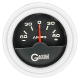 GAFFRIG 2 INCH ELECTRIC AMMETER GAUGE -60/+60 AMP STEP RIM (002) / WHITE / BLACK