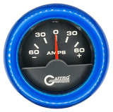 GAFFRIG 2 INCH ELECTRIC AMMETER GAUGE -60/+60 AMP FAT RIM (218) / BLUE / BLACK