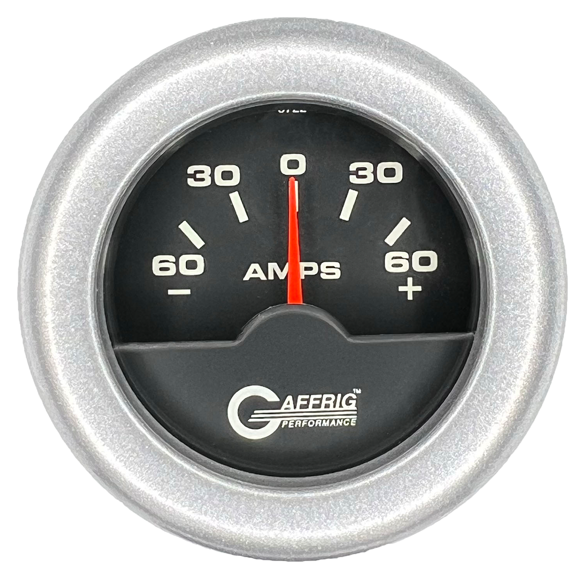 GAFFRIG 2 INCH ELECTRIC AMMETER GAUGE -60/+60 AMP FAT RIM (218) / PLATINUM / BLACK