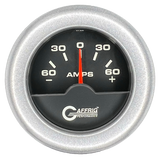 GAFFRIG 2 INCH ELECTRIC AMMETER GAUGE -60/+60 AMP FAT RIM (218) / PLATINUM / BLACK