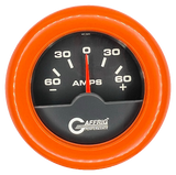 GAFFRIG 2 INCH ELECTRIC AMMETER GAUGE -60/+60 AMP FAT RIM (218) / ORANGE / BLACK