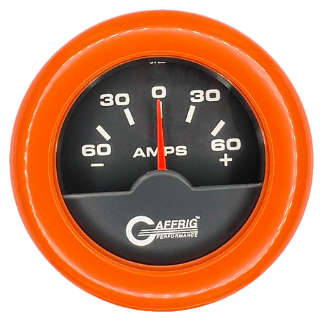 GAFFRIG 2 INCH ELECTRIC AMMETER GAUGE -60/+60 AMP FAT RIM (218) / ORANGE / BLACK