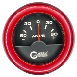 GAFFRIG 2 INCH ELECTRIC AMMETER GAUGE -60/+60 AMP FAT RIM (218) / RED / BLACK