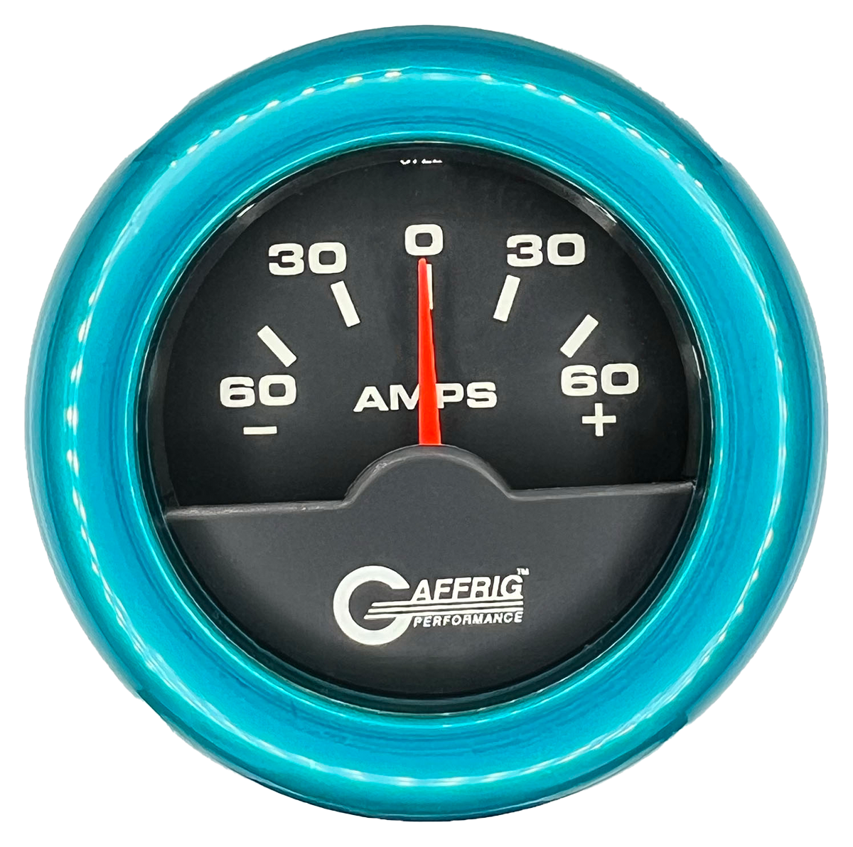 GAFFRIG 2 INCH ELECTRIC AMMETER GAUGE -60/+60 AMP FAT RIM (218) / TEAL / BLACK