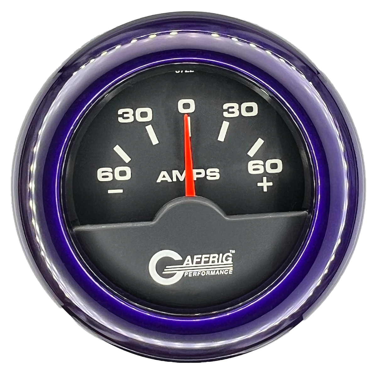 GAFFRIG 2 INCH ELECTRIC AMMETER GAUGE -60/+60 AMP FAT RIM (218) / PURPLE / BLACK