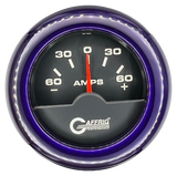 GAFFRIG 2 INCH ELECTRIC AMMETER GAUGE -60/+60 AMP FAT RIM (218) / PURPLE / BLACK