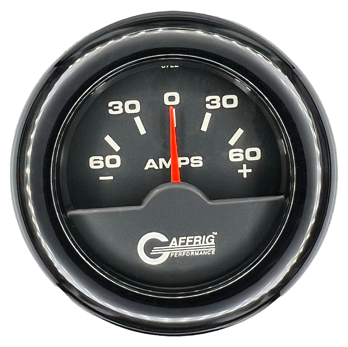 GAFFRIG 2 INCH ELECTRIC AMMETER GAUGE -60/+60 AMP FAT RIM (218) / BLACK / BLACK