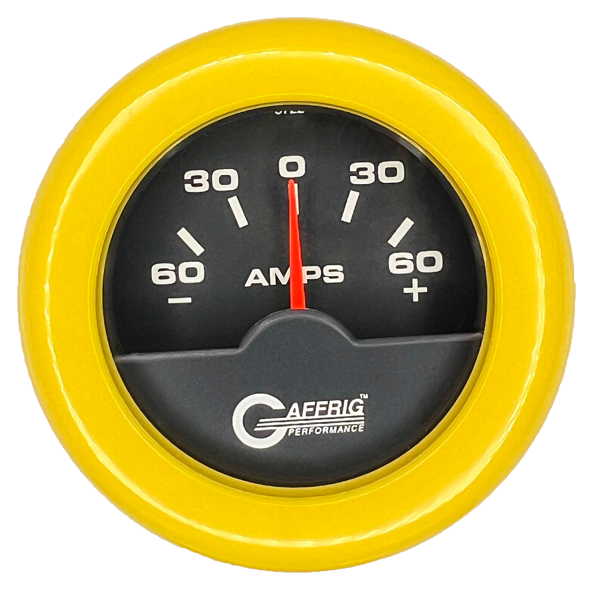 GAFFRIG 2 INCH ELECTRIC AMMETER GAUGE -60/+60 AMP FAT RIM (218) / YELLOW / BLACK