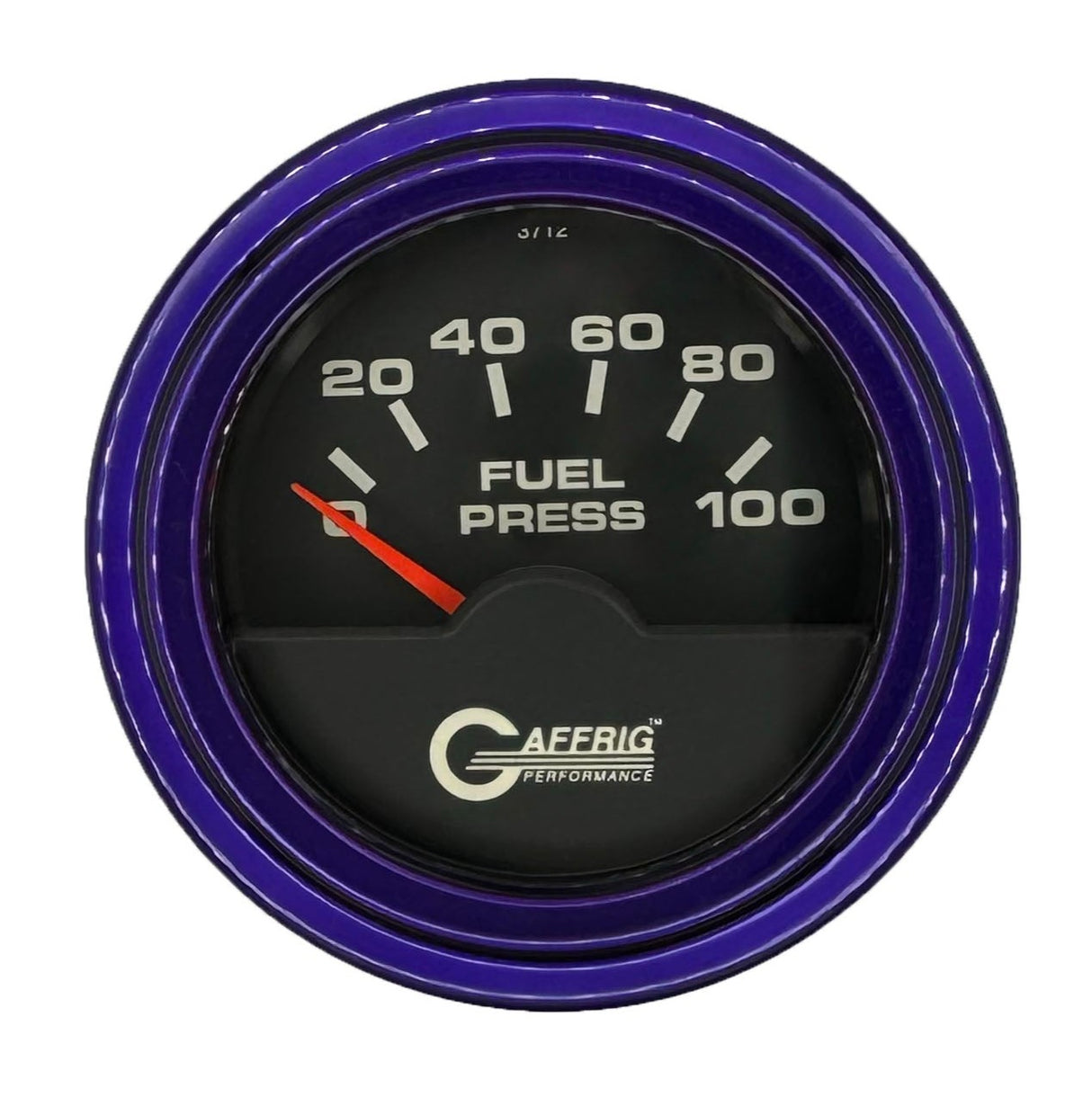 GAFFRIG 2 INCH ELECTRIC FUEL PRESSURE GAUGE 0-100 PSI STEP RIM (002) / PURPLE / BLACK