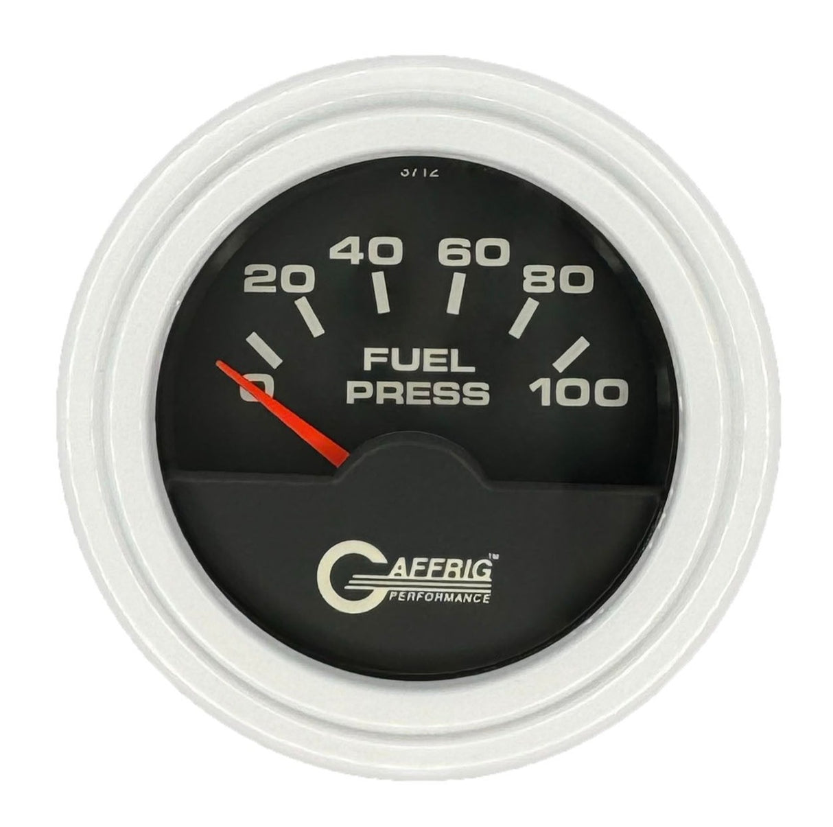 GAFFRIG 2 INCH ELECTRIC FUEL PRESSURE GAUGE 0-100 PSI STEP RIM (002) / WHITE / BLACK