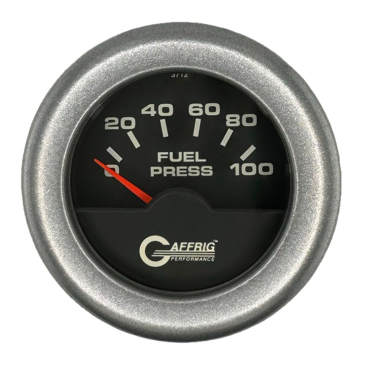 GAFFRIG 2 INCH ELECTRIC FUEL PRESSURE GAUGE 0-100 PSI FAT RIM (218) / PLATINUM / BLACK