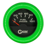 GAFFRIG 2 INCH ELECTRIC FUEL PRESSURE GAUGE 0-100 PSI FAT RIM (218) / LIME GREEN / BLACK