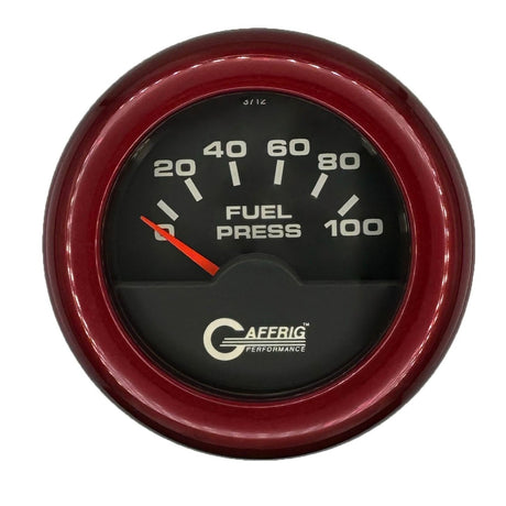 GAFFRIG 2 INCH ELECTRIC FUEL PRESSURE GAUGE 0-100 PSI FAT RIM (218) / RED / BLACK