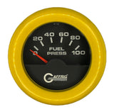 GAFFRIG 2 INCH ELECTRIC FUEL PRESSURE GAUGE 0-100 PSI FAT RIM (218) / YELLOW / BLACK