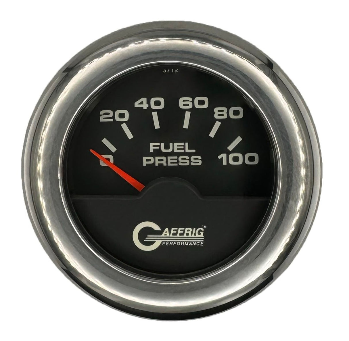 GAFFRIG 2 INCH ELECTRIC FUEL PRESSURE GAUGE 0-100 PSI FAT RIM (218) / CHROME/POLISHED / BLACK