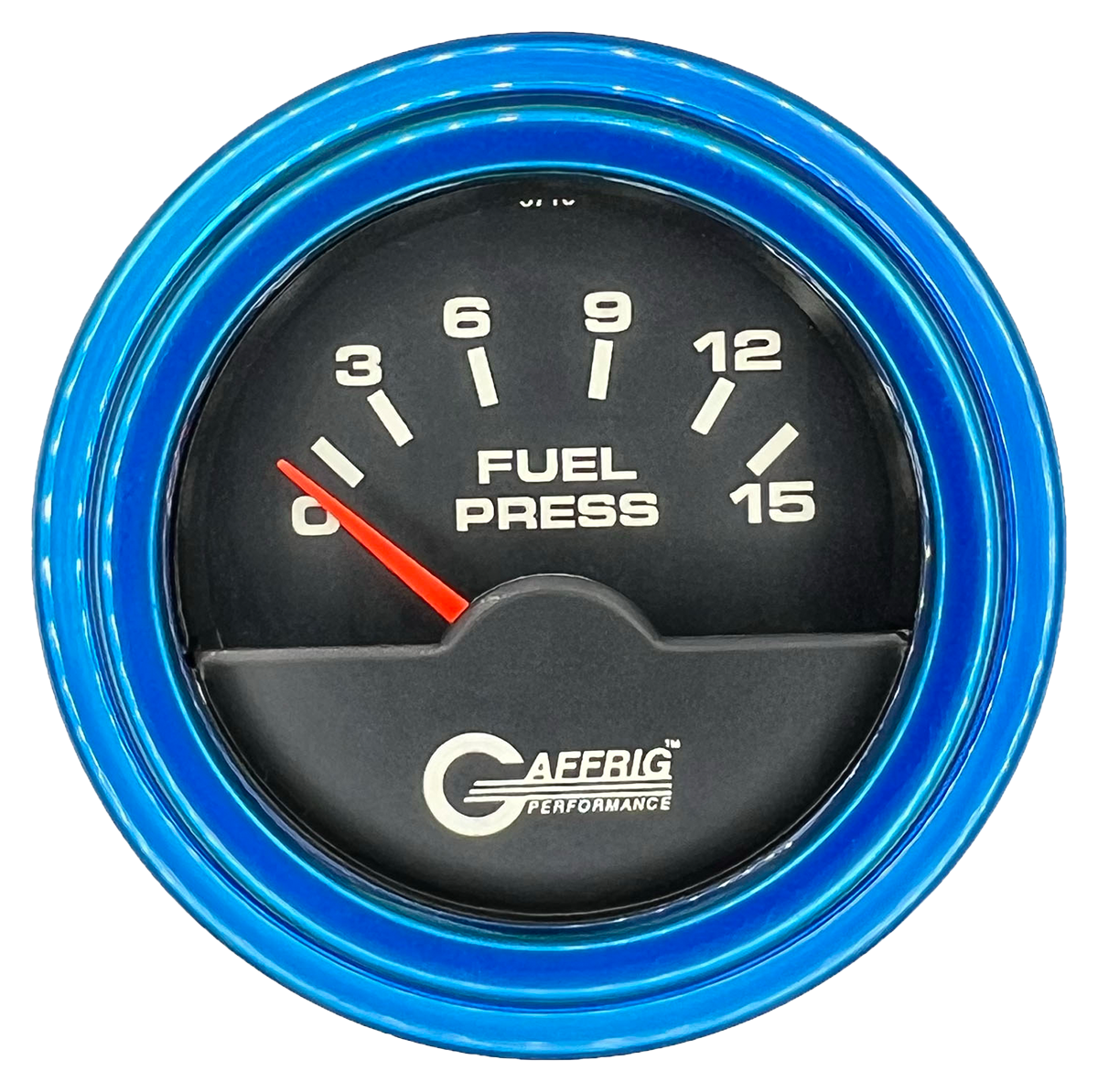 GAFFRIG 2 INCH ELECTRIC FUEL PRESSURE GAUGE 0-15 PSI STEP RIM (002) / BLUE / BLACK