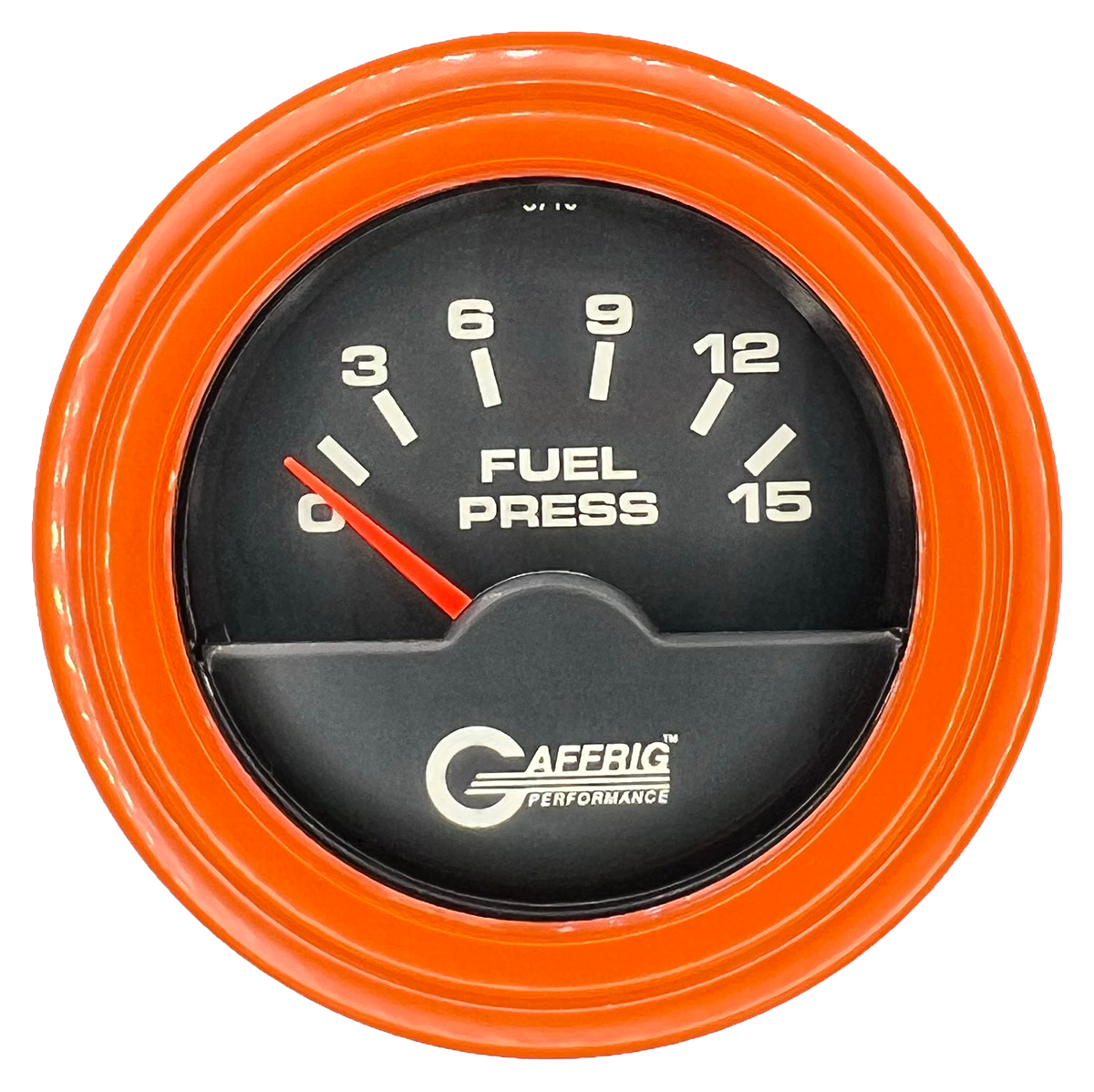 GAFFRIG 2 INCH ELECTRIC FUEL PRESSURE GAUGE 0-15 PSI STEP RIM (002) / ORANGE / BLACK