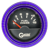 GAFFRIG 2 INCH ELECTRIC FUEL PRESSURE GAUGE 0-15 PSI STEP RIM (002) / PURPLE / BLACK