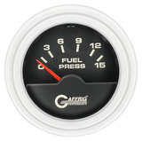 GAFFRIG 2 INCH ELECTRIC FUEL PRESSURE GAUGE 0-15 PSI STEP RIM (002) / WHITE / BLACK