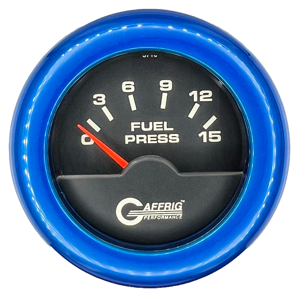 GAFFRIG 2 INCH ELECTRIC FUEL PRESSURE GAUGE 0-15 PSI FAT RIM (218) / BLUE / BLACK