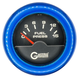 GAFFRIG 2 INCH ELECTRIC FUEL PRESSURE GAUGE 0-15 PSI FAT RIM (218) / BLUE / BLACK