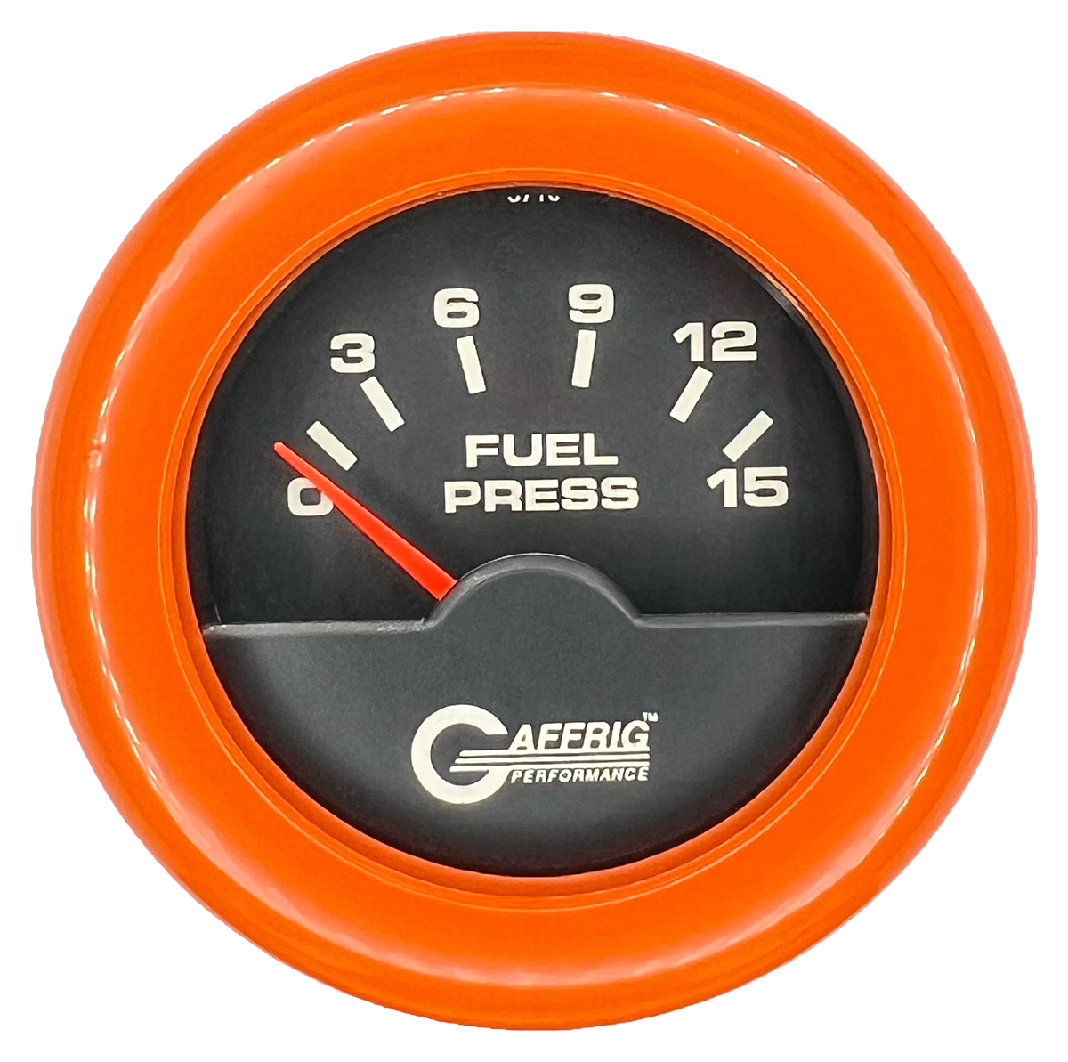 GAFFRIG 2 INCH ELECTRIC FUEL PRESSURE GAUGE 0-15 PSI FAT RIM (218) / ORANGE / BLACK