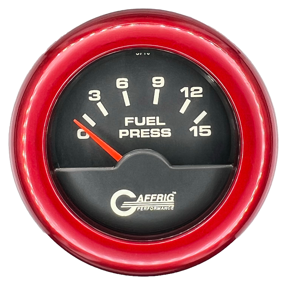 GAFFRIG 2 INCH ELECTRIC FUEL PRESSURE GAUGE 0-15 PSI FAT RIM (218) / RED / BLACK