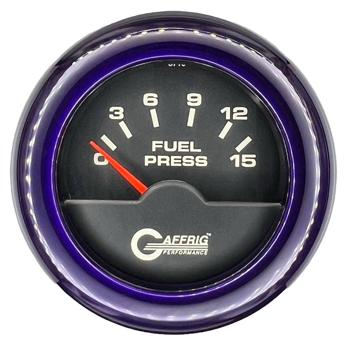 GAFFRIG 2 INCH ELECTRIC FUEL PRESSURE GAUGE 0-15 PSI FAT RIM (218) / PURPLE / BLACK