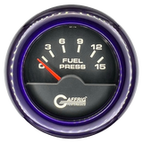 GAFFRIG 2 INCH ELECTRIC FUEL PRESSURE GAUGE 0-15 PSI FAT RIM (218) / PURPLE / BLACK