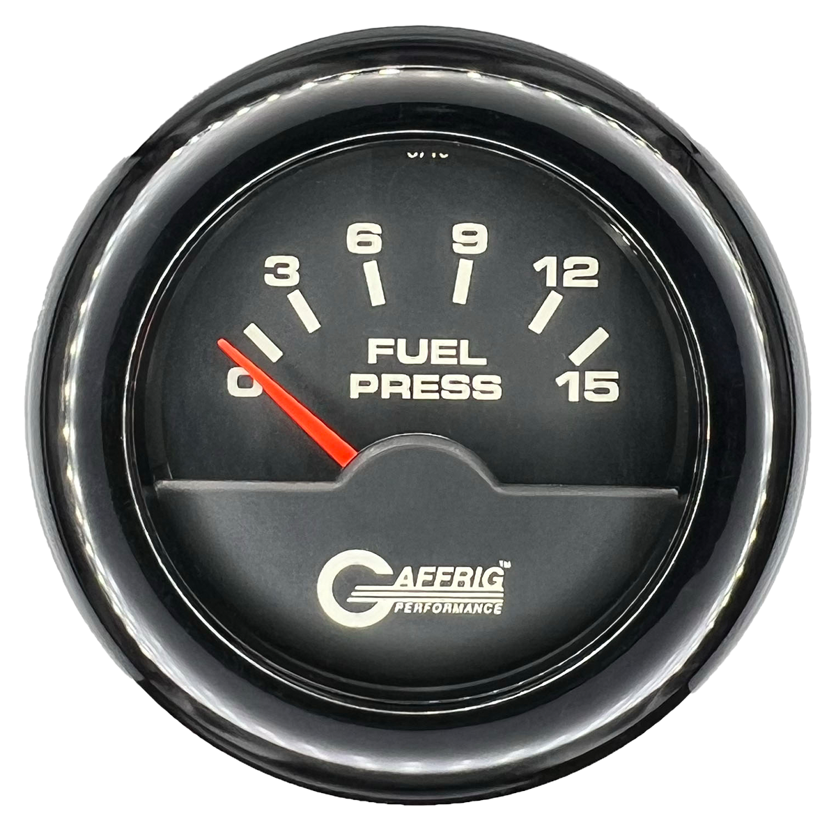 GAFFRIG 2 INCH ELECTRIC FUEL PRESSURE GAUGE 0-15 PSI FAT RIM (218) / BLACK / BLACK