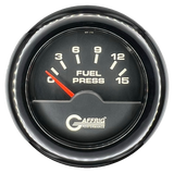 GAFFRIG 2 INCH ELECTRIC FUEL PRESSURE GAUGE 0-15 PSI FAT RIM (218) / BLACK / BLACK