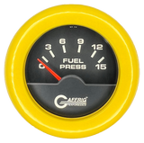 GAFFRIG 2 INCH ELECTRIC FUEL PRESSURE GAUGE 0-15 PSI FAT RIM (218) / YELLOW / BLACK