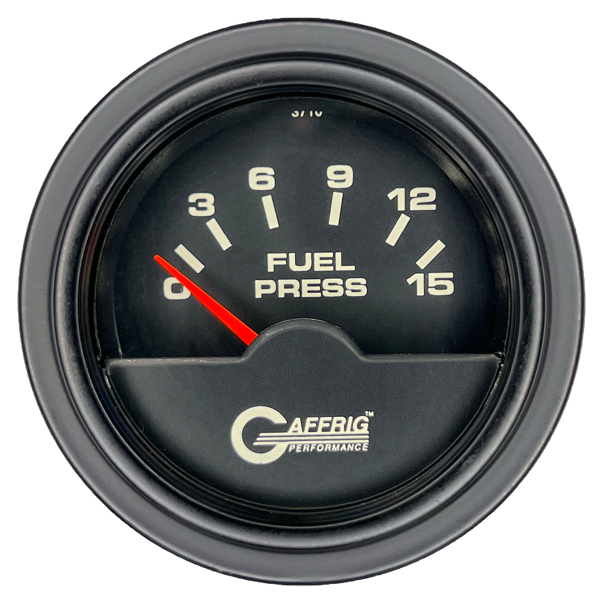 GAFFRIG 2 INCH ELECTRIC FUEL PRESSURE GAUGE 0-15 PSI STEP RIM (002) / BLACK / BLACK