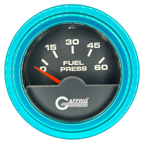 GAFFRIG 2 INCH ELECTRIC FUEL PRESSURE 0-60 PSI STEP RIM (002) / TEAL / BLACK