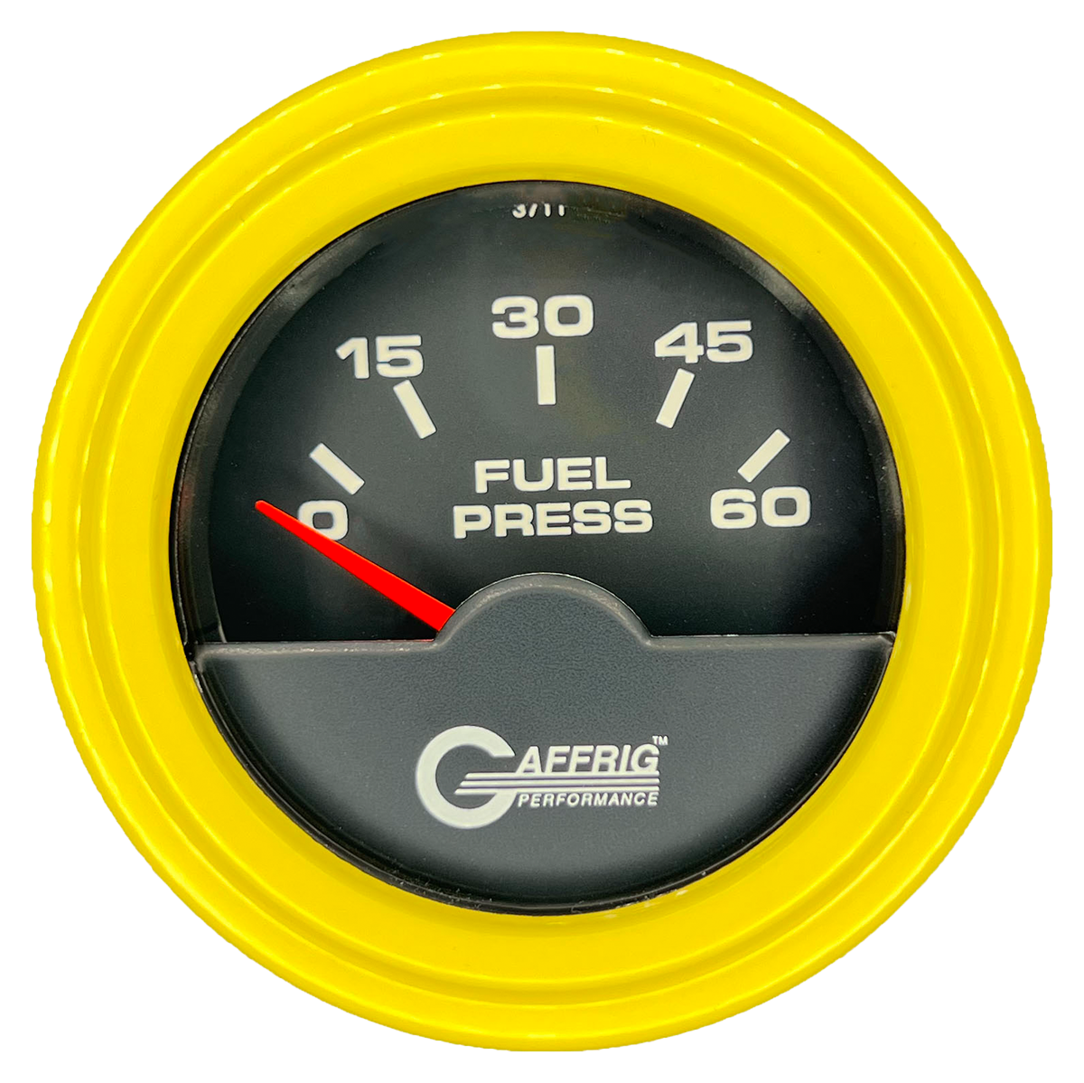 GAFFRIG 2 INCH ELECTRIC FUEL PRESSURE 0-60 PSI STEP RIM (002) / YELLOW / BLACK