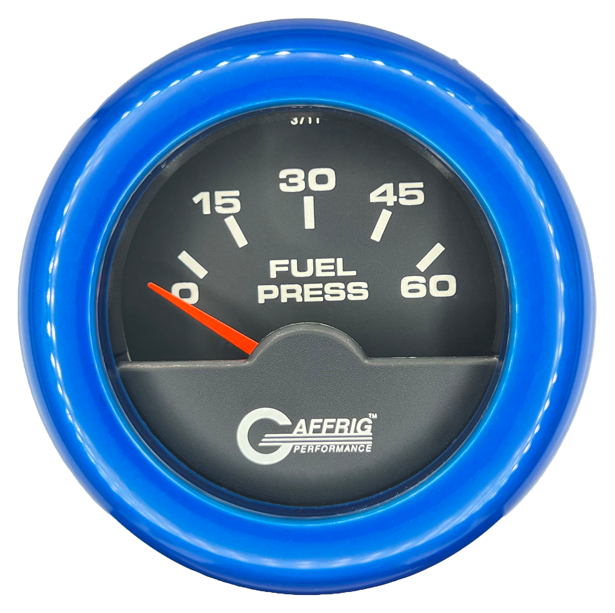 GAFFRIG 2 INCH ELECTRIC FUEL PRESSURE 0-60 PSI FAT RIM (218) / BLUE / BLACK