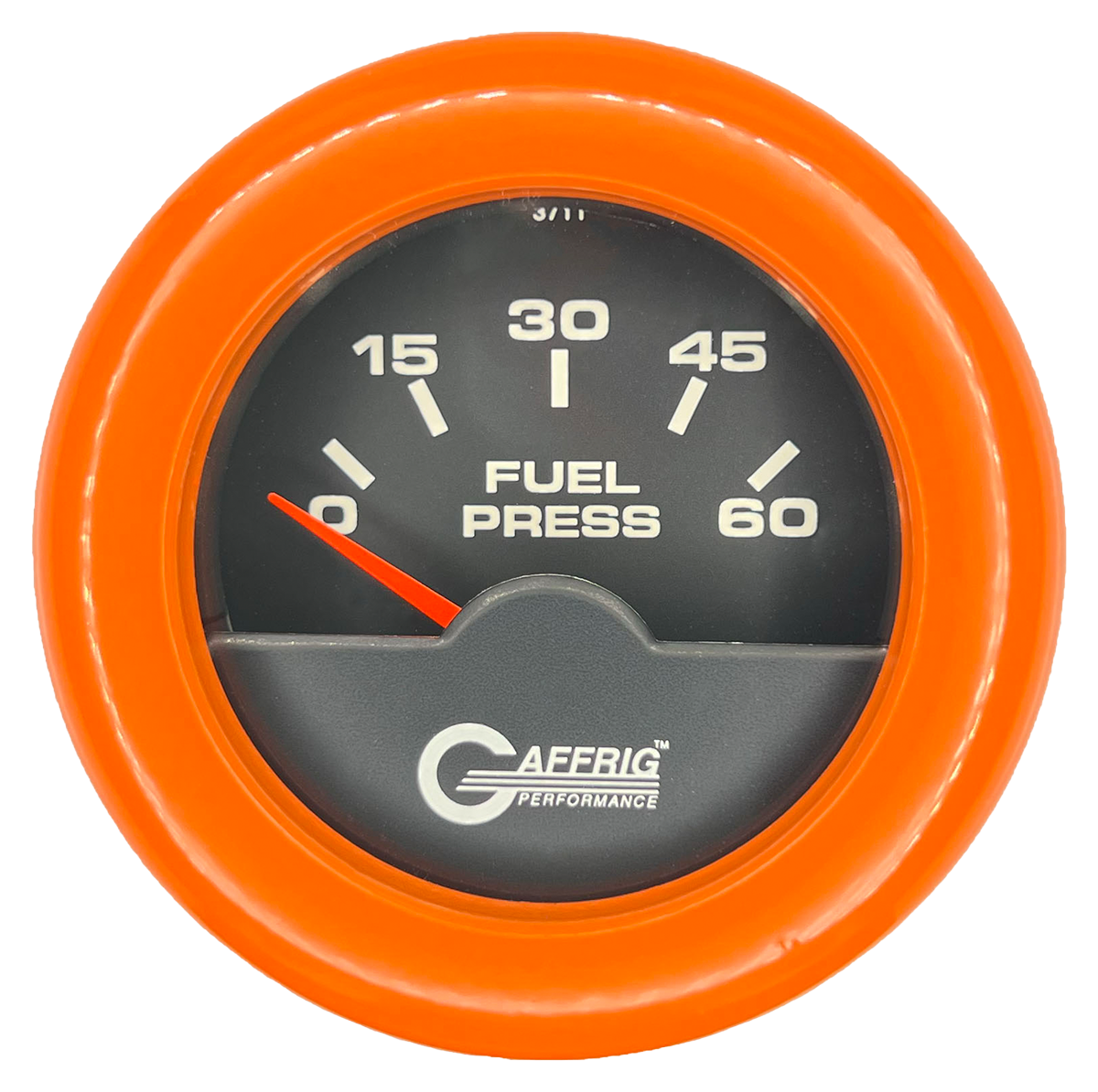 GAFFRIG 2 INCH ELECTRIC FUEL PRESSURE 0-60 PSI FAT RIM (218) / ORANGE / BLACK