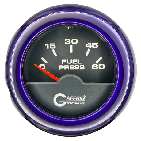 GAFFRIG 2 INCH ELECTRIC FUEL PRESSURE 0-60 PSI FAT RIM (218) / PURPLE / BLACK