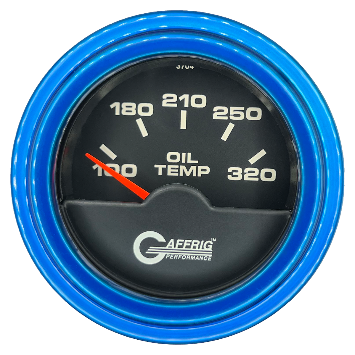 GAFFRIG 2 INCH ELECTRIC OIL TEMP GAUGE 100-320 F STEP RIM (002) / BLUE / BLACK