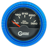 GAFFRIG 2 INCH ELECTRIC OIL TEMP GAUGE 100-320 F STEP RIM (002) / BLUE / BLACK