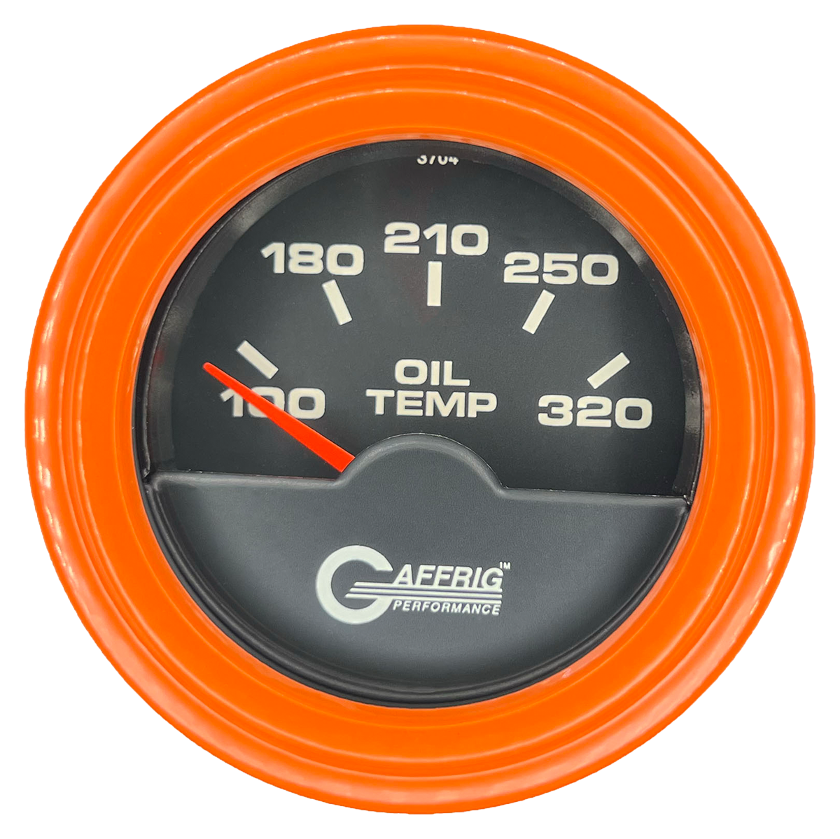 GAFFRIG 2 INCH ELECTRIC OIL TEMP GAUGE 100-320 F STEP RIM (002) / ORANGE / BLACK